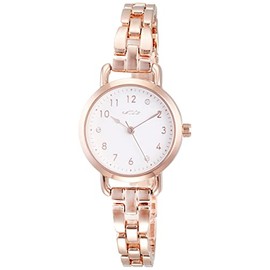 Fieldwork ST241p-3 Women's Analog Wristwatch, Nickel-Free, Metal Band, Flower Pattern, Rose Gold, Pink, Bracelet Type