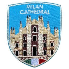 Milan Cathedral Italy 3" Iconic Duomo de Milano Italian Flag Travel Europe Souvenir Patch Iron on Sew on Patch Perfect for Backpacks, Jackets, Hats