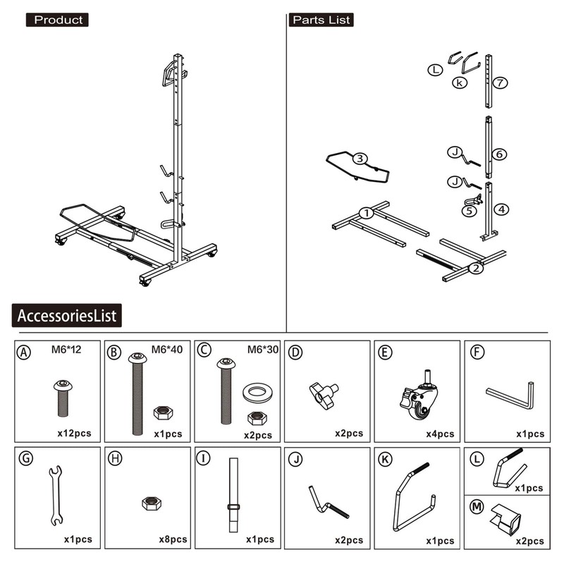 Vertical Bike Stand with Wheels, Fits 22"-29" Bikes, Tires up