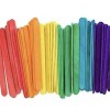 100 Natural Wood Multi-colored Popsicle Sticks School Arts Crafts 3/8X4.5”