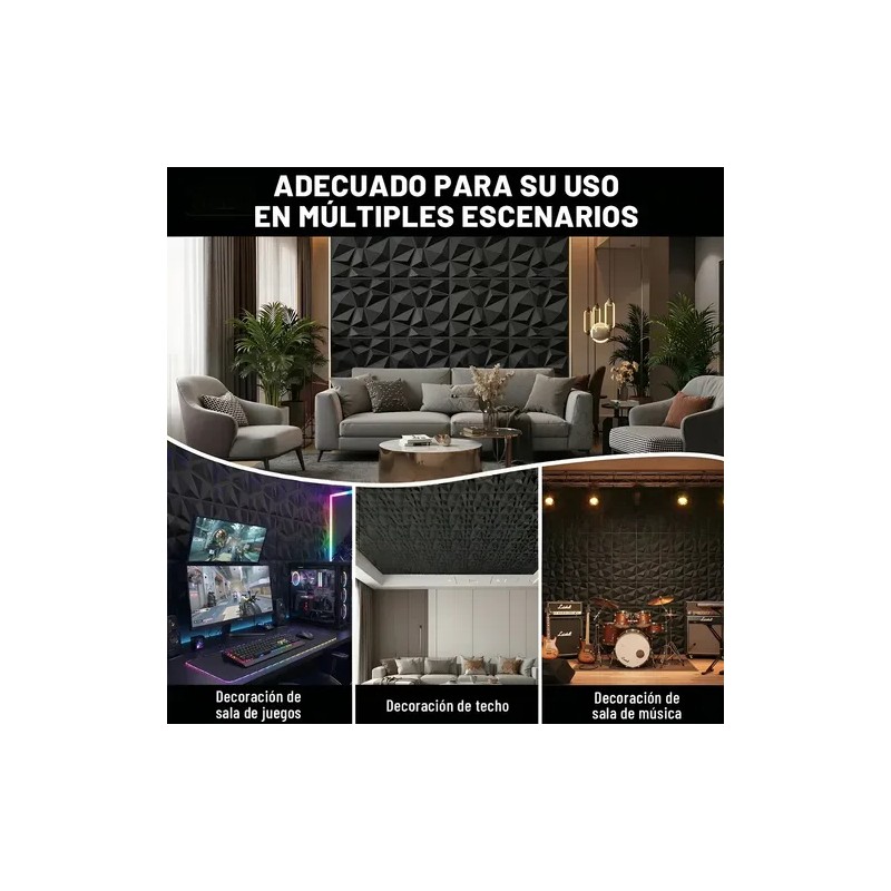 20pcs Paneles Decorativos 3d Pvc 50x50cm 5m2 Habitaciones
