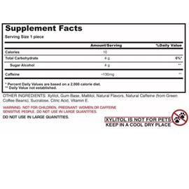 Bashmouth Energizing Gum Box - Spearmint Flavor, All-Natural Energy Boost, Fresh Breath, No Dyes, No Aspartame, 15 Packs