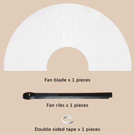 AiDiYGECO Sublimation Clack Fan Blanks White Polyester Sublimation Blank Hand Fan DIY Fans Heat Transfer Printing for Dancing, Wedding Preference, Home Decoration