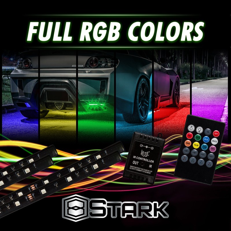4 PCS - Neon Undercar Glow Light/Underglow/Show Car Lights Kit