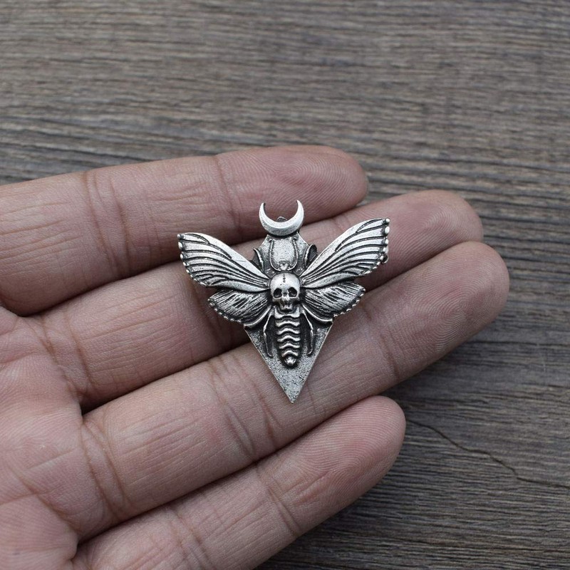 SanLan Death's Head Hawkmoth Moth Brooch Death's-Head Hawkmoth Gothic Halloween