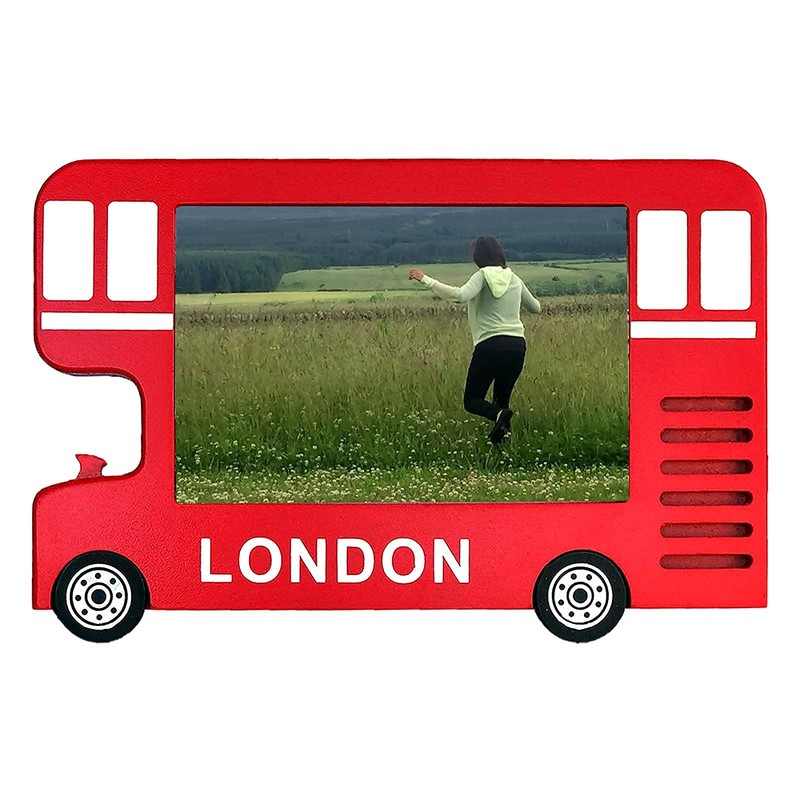 SAJAK 4x6 London Bus Picture Frame Tabletop Desktop Photo Holder