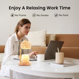 LOFTEK Dimmable Crystal Candle Warmer Lamp with Timer - Lamp Warmer for Jar Candle - Valentine's Day, Birthday Gifts for Women, Mom Gifts - Candle Melter for Vintage Home Decor, Office Desk