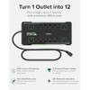 Plugable Regleta Protectora contra sobretensiones con USB y 12 Salidas