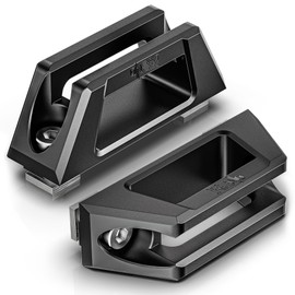 RENO Tie Down Anchors, Aluminum Bed Rail Cleats Compatible with L-Track Tie Down System (Black, 2PCS)