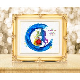 Uhomate Princess Belle Beauty and The Beast Beauty Beast Home Canvas Prints Wall Art Inspirational Quotes Wall Decor Living Room Bedroom Bathroom Artwork C050 (8X10)