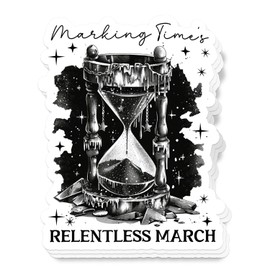 (3Pcs) Marking Times Relentless March Gothic Sticker 3'' Gothic Spooky Emo Stickers for Adults Waterproof Vinyl for Laptops Water Bottles Journals