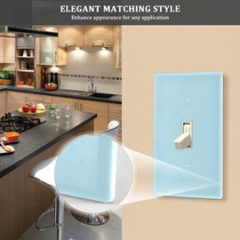 Light Blue Blank Device Wall Plate Light Switch Plates Electrical Outlet Covers Kitchen Home Decor H4.53 xL2.76 inch
