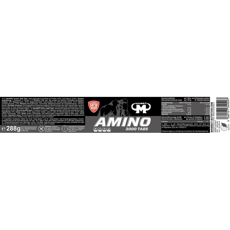 Mammut Amino 3000 Tablets – 300 Piece Canister – (1