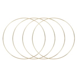 sourcing map 4 Pcs Dream Catcher Rings,Metal Craft Hoops Floral Hoops 8 Inch Macrame Hoops Rings for DIY Crafts Wreath Making Supplies Plant Hangers,Gold