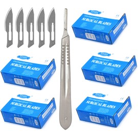 AAProTools 500 Scalpel Blades #24 for Surgi, Dermaplaning, Veterinary, Taxidermy, Arts & Crafts, More - Includes One Handle #4