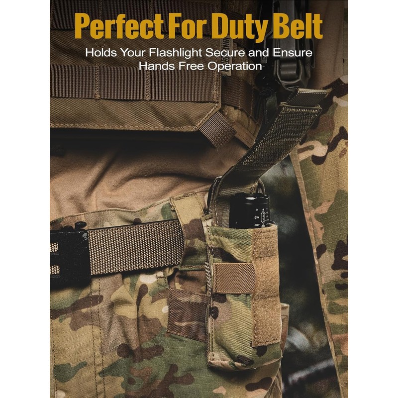 OneTigris Flashlight Holster Flashlight Holder Molle Flashlight Holster Tactical Flashlight