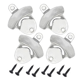Anphly Wall mounted bottle opener, wall mounted beer and soda bottle opener, metal zinc alloy screwdriver, commonly used silver for home use, 3 pieces for one sale