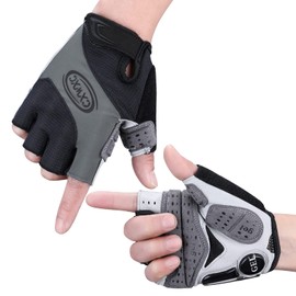 CXWXC Cycling Gloves, Summer, Finger Cut, Cycling Gloves, Gel Pad, Shock Absorption, Mesh Specifications, Breathable, Anti-Slip, Easy to Put on and Take off, Sweat Absorbent, Quick Drying, Unisex