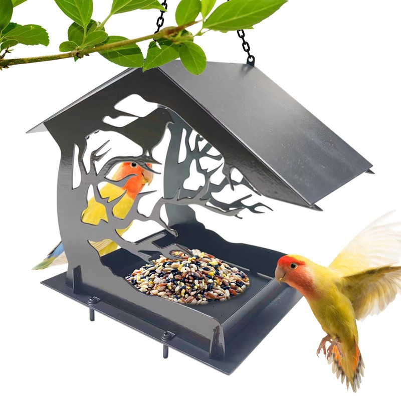 Bird Feeder for Garden - House-Shaped Bird Feeder Squirrel Proof