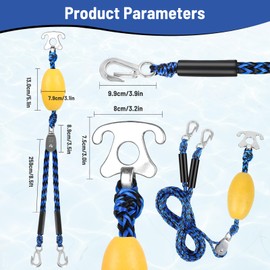 Watersports Heavy Duty Tow Harness with D Rings,Boat Tow Harness for Towing Towable Tube, Water Ski, Wakeboard (Green Balck (Blue Black Harness)