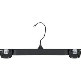The Great American Hanger Company Classic Black Plastic Bottom Hanger with Pinch Grips and Swivel Hook, Box of 100