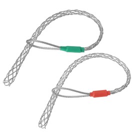 MECCANIXITY Cable Pulling Grip for 10-12mm+12-15mm Cable(Red + Green) 31/36cm,1/1.2FT Wire Mesh Puller Socks Grip Single Head Galvanizing Steel Wire Grips Net Cover Smooth
