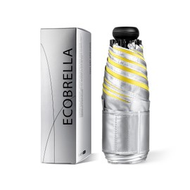 ECOBRELLA Mini Travel Umbrella - UPF 50+ Sun Protection Compact Manual Open Small Sun Umbrella,Yellow Color