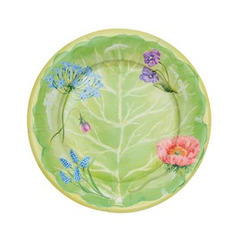 Caspari Floral Majolica Salad & Dessert Plates - 8 Paper Plates per Pack