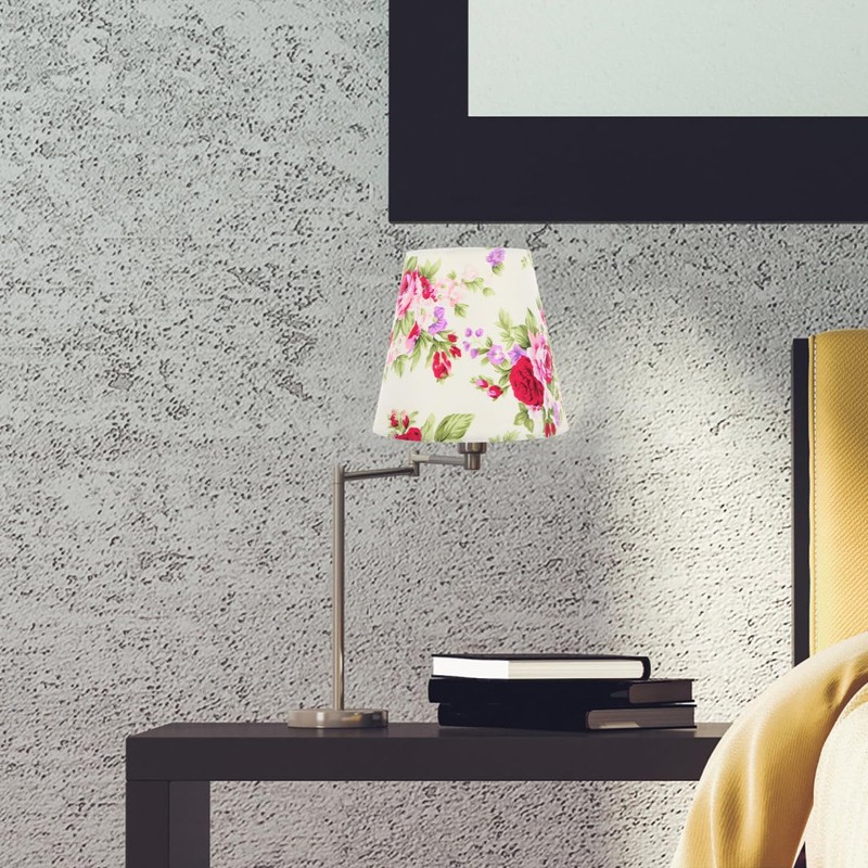 Generic Fabric Lampshade: Barrel Shape Lampshade - Simple Flower Pattern