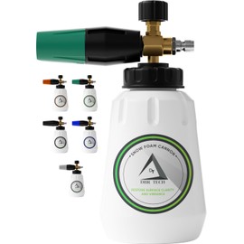 Foam Cannon for Pressure Washer, 1.1mm Orifice, 1000-4000 PSI, 1/4 Inch Quick Connector, Wide Neck and Adjustable Spray, Heavy Duty Car Snow Foam Blaster for Superior Foaming & Deep Clean, Green