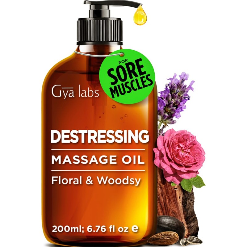 Gya Labs Aceite de masaje Destressing (7.7 onzas) – Elaborado