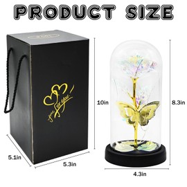 CAMIRUS Mothers Day Galaxy Rose Gifts with Colorful LED Light in Glass Dome for Women and Mom Christmas Day Birthday, Eternal Flower Gift from Daughter Son
