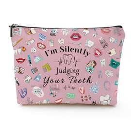 XYZONE Dentist Gifts, Dental Gift for Women, Graduation Gift for Dentist, Cosmetic Bag with Dental Theme, Thank You Gift for Her, Retirement or Birthday Present
