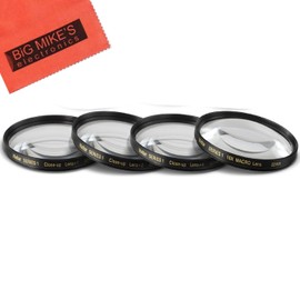 52mm Close-Up Filter Set (+1, +2, +4 and +10 Diopters) Magnification Kit for Canon, Olympus, Pentax, Sony, Sigma, Tamron Digital Cameras and Camcorders + Microfiber Cleaning Cloth