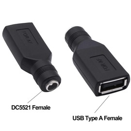 YARCHONN USB A to DC 5.5mm x 2.1mm Adapter DC 5521 Female to USB A Female Power Converter Connector Charger Adapter for Laptop Small Fan Smartphone LED Desk Lamp -5pcs