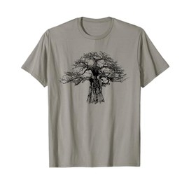 Giant Baobab Tree T-Shirt in Bold Monochrome for Tree Lovers T-Shirt