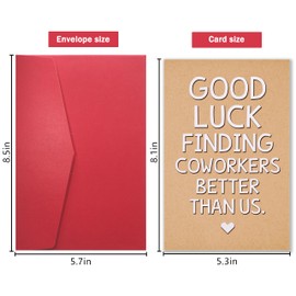 YIWANSIN Funny Coworker Leaving Card, Sarcastic Farewell Card for Colleagues, Good Luck Finding Better Coworkers Than Us, Humor Going Away Gifts for Coworker Him Her