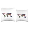 Globe World Map & International Flags of all Countries Throw