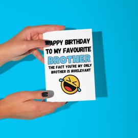 Brother Birthday Card Funny For My Best Favourite Younger Older Adult