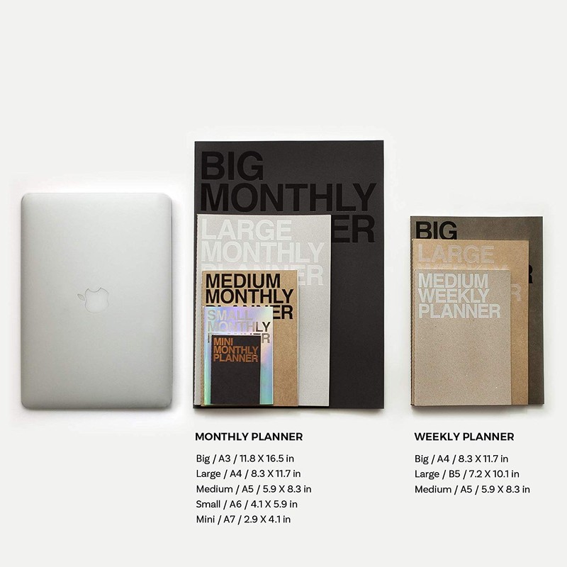 JSTORY Medium Monthly Planner Lays Flat Undated Year Round Flexible