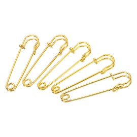 MECCANIXITY Safety Pins 2.76 Inch Large Metal Sewing Pins for Blankets Skirts Crafts Brooch Making Gold Tone 20Pcs