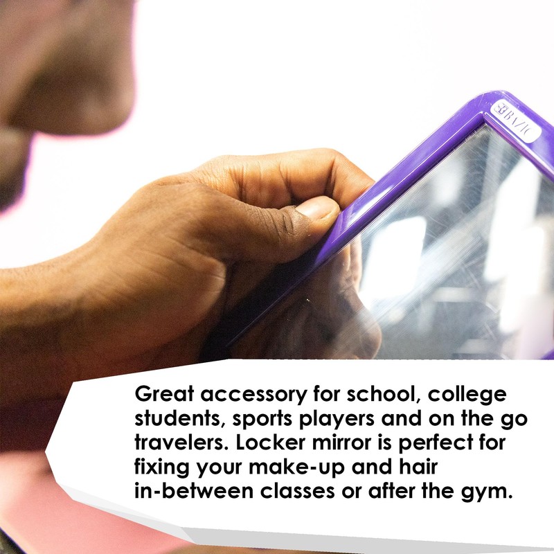 BAZIC Multicolor Magnetic Locker Mirror, One Mirror, Color May Vary,