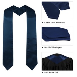 GraduatePro Graduation Stole Church Priest Choir Steel Adult Unisex University 16 Colours, navy