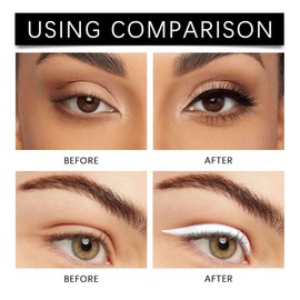 Eyeliner Pencils,Waterproof Matte Eyeliner Pencil,All Day Long-Lasting Eye Liners,Matte Eyeli-ner Pencil,Long-lasting & Waterproof,Smudge-Proof Eye Liners,Ey-eliner for Women,Gel Eyelin-er(White)