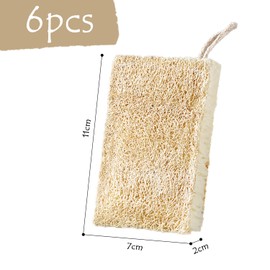 HDGSAFD 6 Pieces Loofah Cleaning Sponge Brush, Kitchen Cleaning Brush, Dish Brush, Cleaning Tools, Durable Cleaning Brush