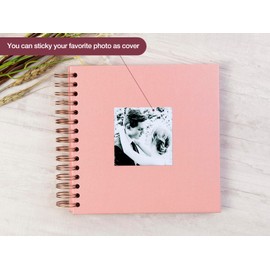 potricher 8 x 8 Inch DIY Scrapbook Photo Album 80 Pages Thick Kraft Blank Pink Paper Memory Book for Wedding and Anniversary Family (Pink, 8 Inch)