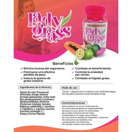 Lady Grass 30 Caps Papaya Diente De Leon Para Desintoxicar
