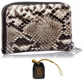 SakuraZen Compact Snake, Money Up Wallet, Coin Purse, Men's, Mini Wallet, Coin Purse, Men's, Compact Wallet (Exotic Leather Design, Handmade by Skilled Leather Craftsmens), Made in Japan, With kintai