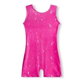 YDMZX - Maillot de gimnasia para niñas con pantalones cortos para niños pequeños y gimnasia, conjunto brillante de 2 a 10 años, Hot pink Sparkles, 8-10 Años