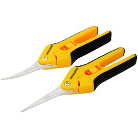 Centurion 201 Hand Pruner Shears, 2-Piece Set, 6½" Straight & Upward Curved Stainless Steel Blades, Hardened & Precision Ground, Ideal for Indoor and Outdoor Gardening, Trimming, and Precision Cutting